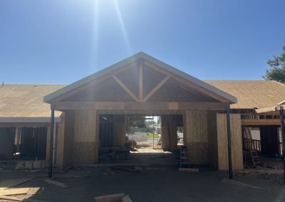 Residential home frame under construction — new home build Kern County CA