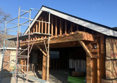 ADU under construction with scaffolding — accessory dwelling unit builder Bakersfield CA
