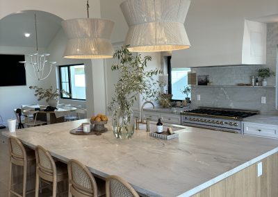 Kitchen island with pendant lighting — residential remodel Kern County CA