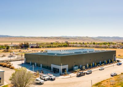 Aerial view of completed commercial building — Kern County construction contractor