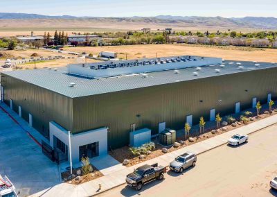 Commercial building front exterior elevated view — completed construction Bakersfield
