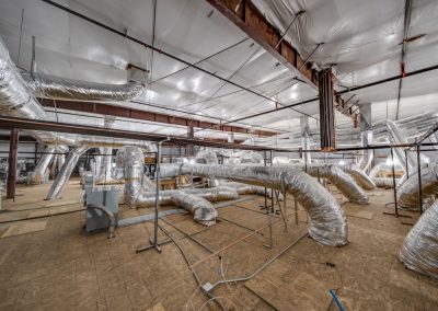 Commercial building HVAC and mechanical rough-in — construction in progress Kern County